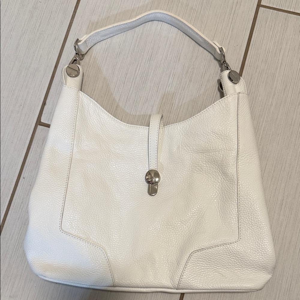 Neiman Marcus White Leather Hobo Bag